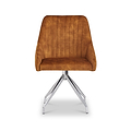 Lawson Velvet Dining Chair Mustard Silver Legs from Roseland Furniture