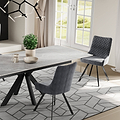 Sharynn Velvet Dining Chair Light Grey from Roseland Furniture