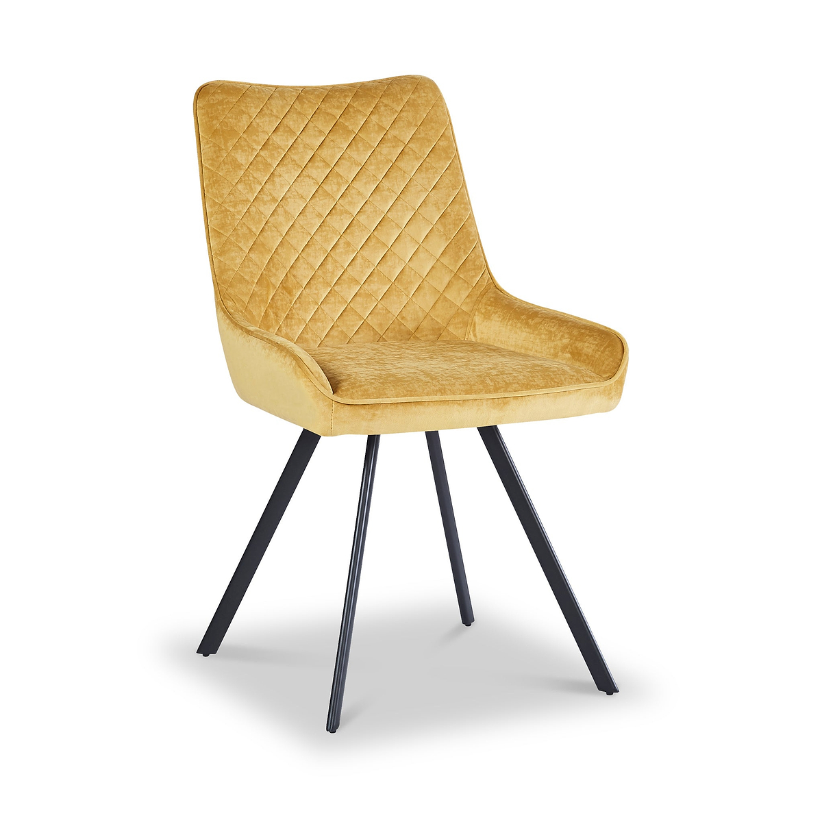 Sharynn Velvet Dining Chair Mustard from Roseland Furniture