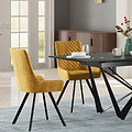 Sharynn Velvet Dining Chair Mustard from Roseland Furniture