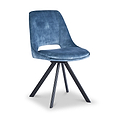 Malvern Velvet Swivel Dining Chair Blue from Roseland Furniture