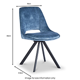 Malvern Velvet Swivel Dining Chair Blue from Roseland Furniture