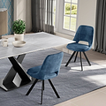 Malvern Velvet Swivel Dining Chair Blue from Roseland Furniture