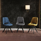 Malvern Velvet Swivel Dining Chair Blue from Roseland Furniture