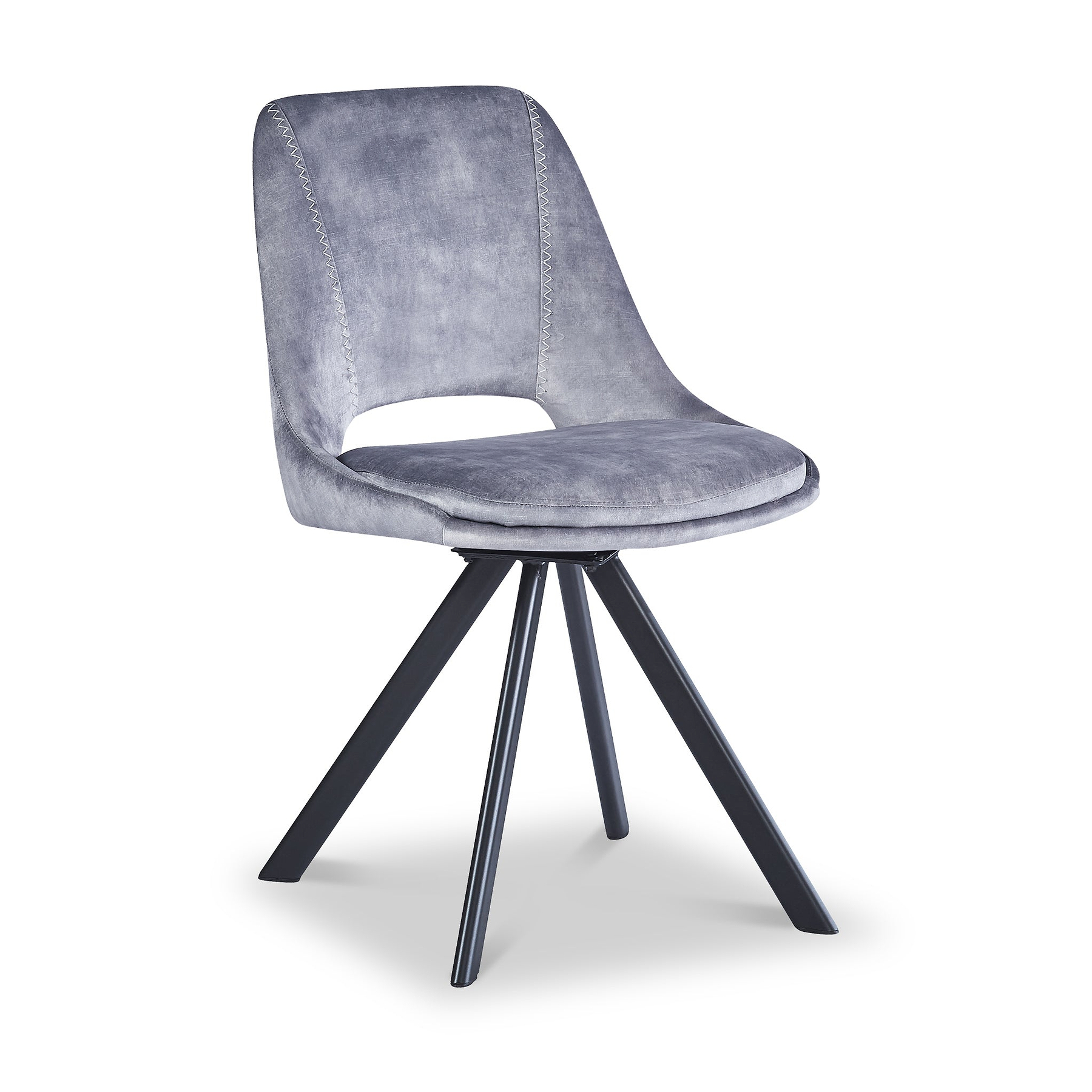 Malvern Velvet Swivel Dining Chair Grey from Roseland Furniture