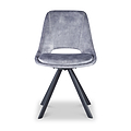 Malvern Velvet Swivel Dining Chair Grey from Roseland Furniture