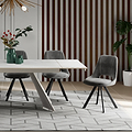 Malvern Velvet Swivel Dining Chair Grey from Roseland Furniture