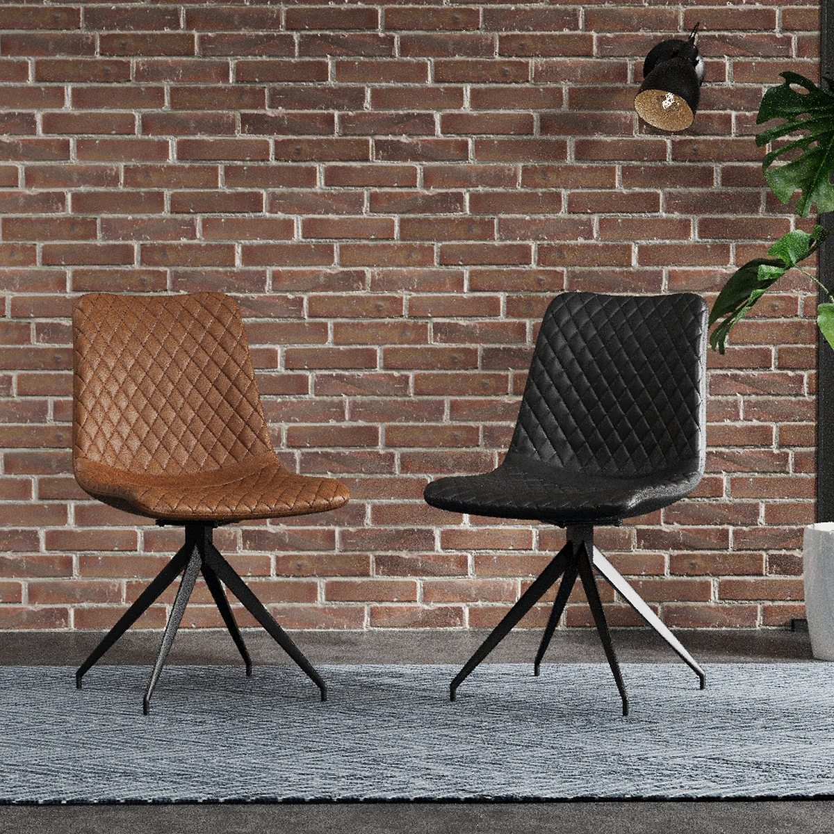 Saunder Faux Leather Dining Chair Black from Roseland Furniture