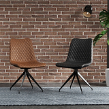 Saunder Faux Leather Dining Chair Black from Roseland Furniture