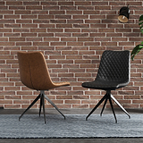 Saunder Faux Leather Dining Chair Black from Roseland Furniture