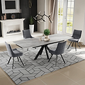 Spencer Ext Ceramic Dining Table Grey Matt from Roseland Furniture