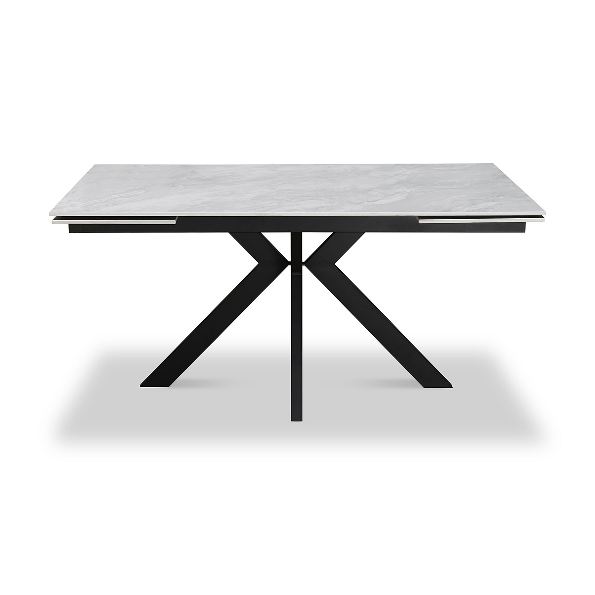 Spencer Ext Ceramic Dining Table Grey Gloss from Roseland Furniture