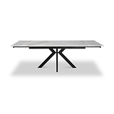 Spencer Ext Ceramic Dining Table Grey Gloss from Roseland Furniture