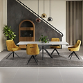 Spencer Ext Ceramic Dining Table Grey Gloss from Roseland Furniture