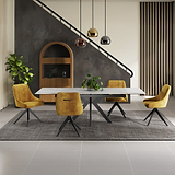 Spencer Ext Ceramic Dining Table Grey Gloss from Roseland Furniture