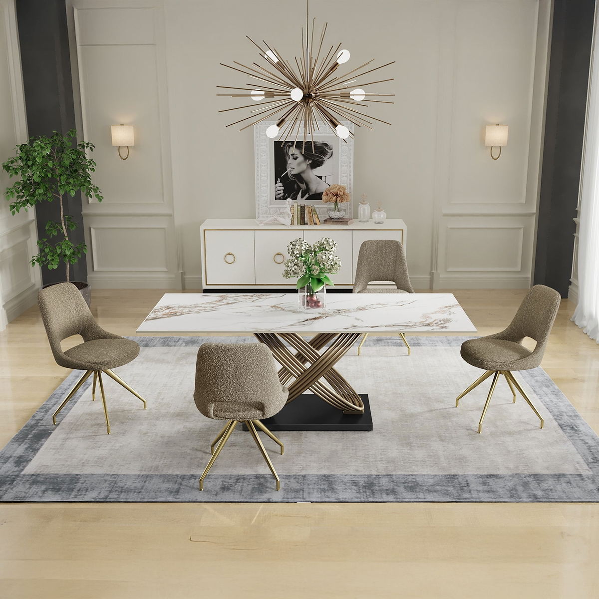 Brinsley Ceramic Dining Table from Roseland Furniture