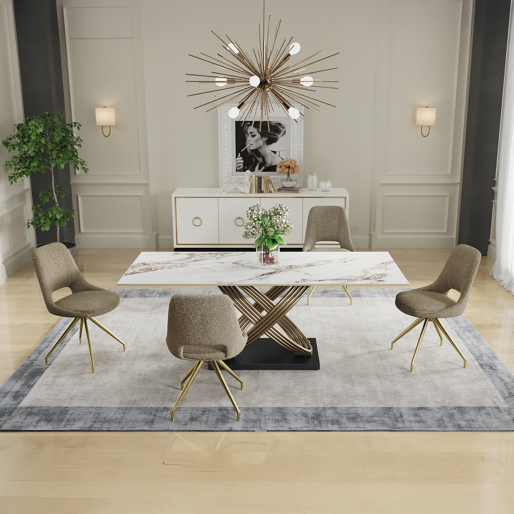 Brinsley Ceramic Dining Table from Roseland Furniture