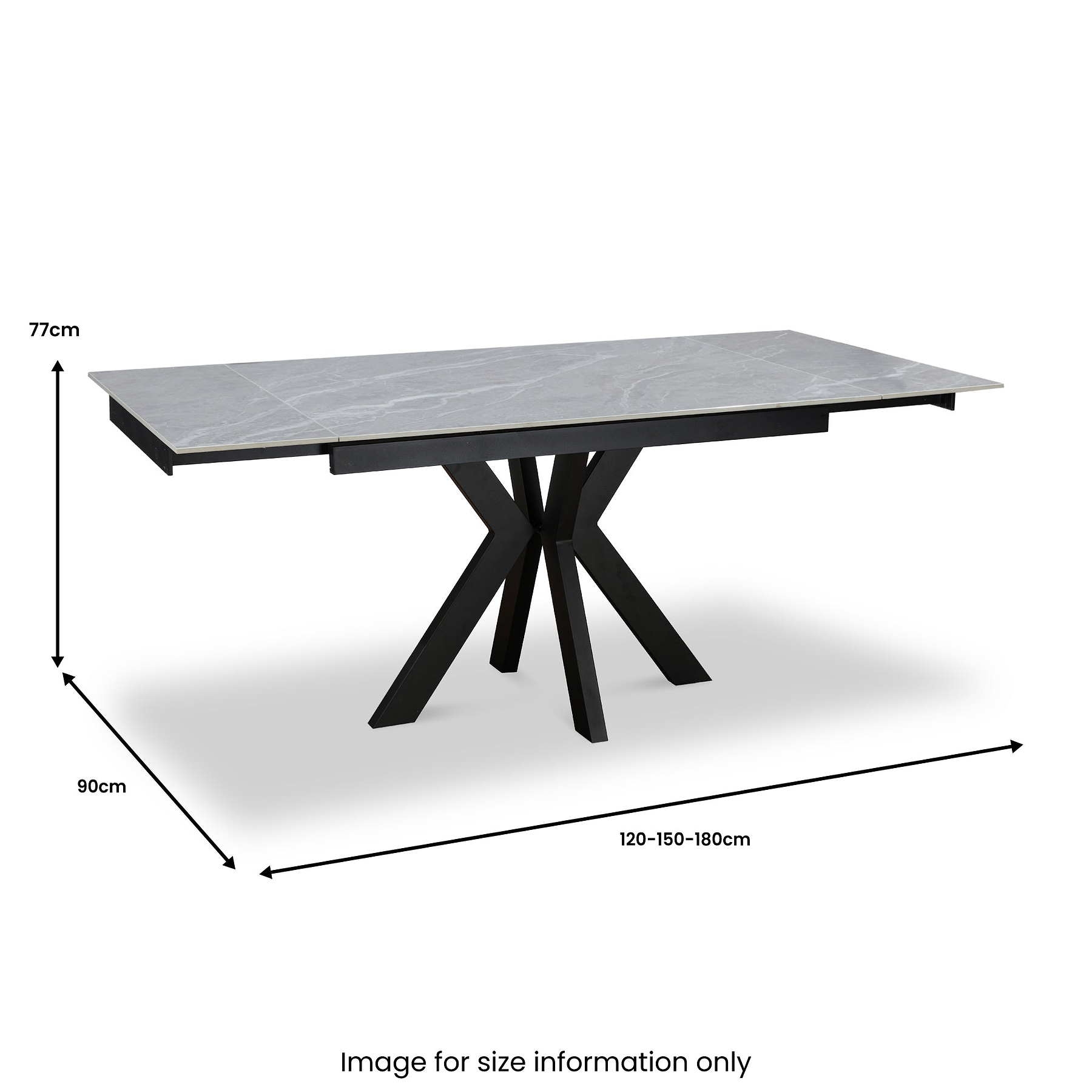 Boyston 120 180cm Ext Dining Table Grey Matt from Roseland Furniture
