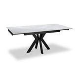 Boyston 120 180cm Ext Dining Table Grey Gloss from Roseland Furniture