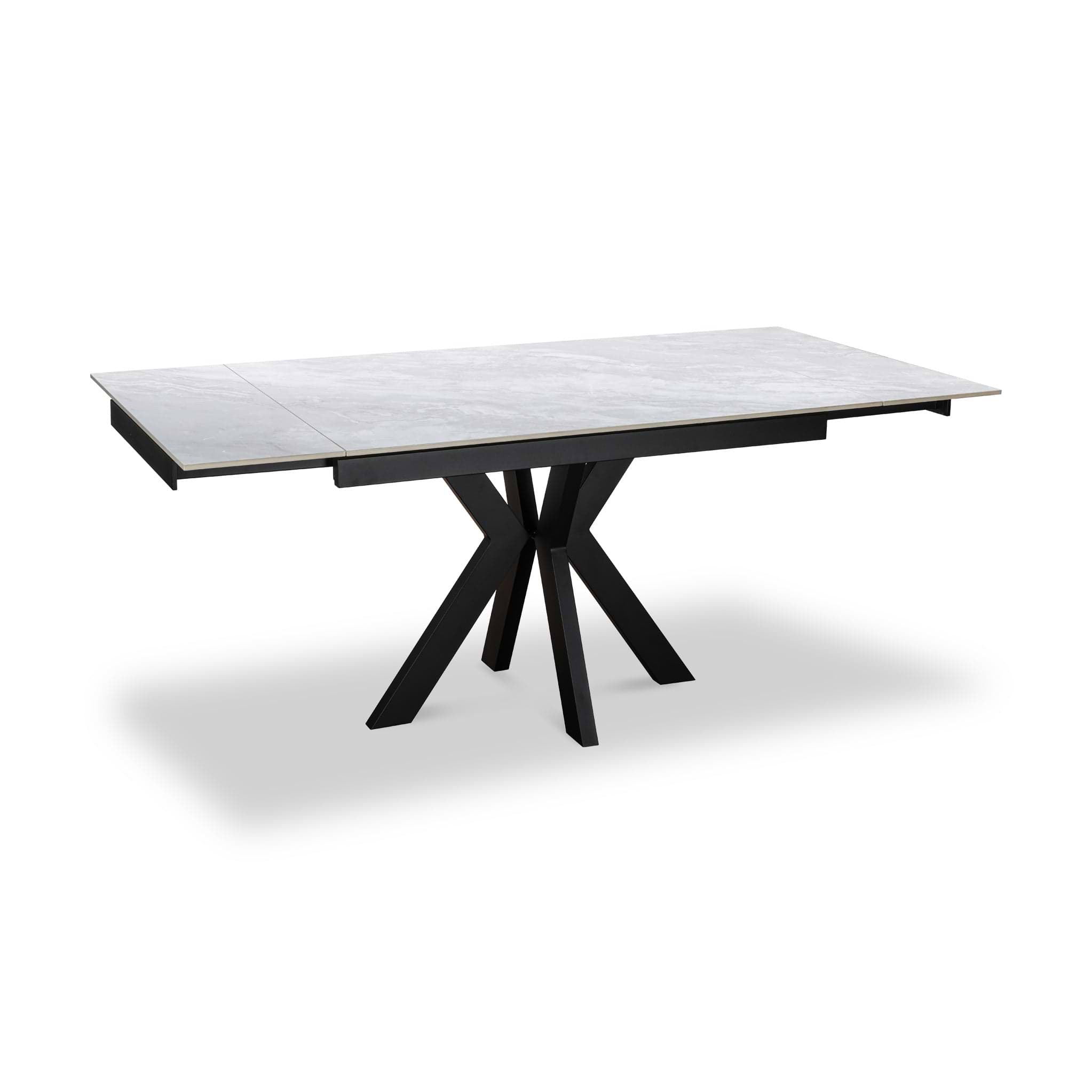 Boyston 120 180cm Ext Dining Table Grey Gloss from Roseland Furniture