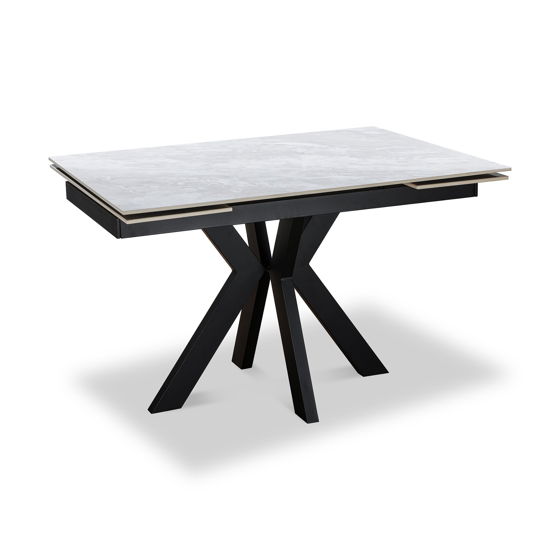 Boyston 120 180cm Ext Dining Table Grey Gloss from Roseland Furniture