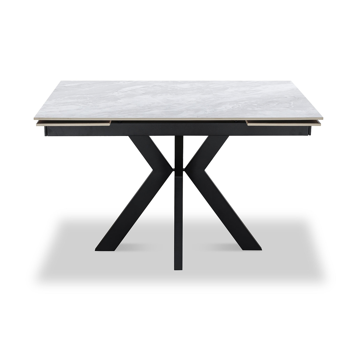 Boyston 120 180cm Ext Dining Table Grey Gloss from Roseland Furniture