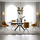 Boyston 120 180cm Ext Dining Table Grey Gloss from Roseland Furniture