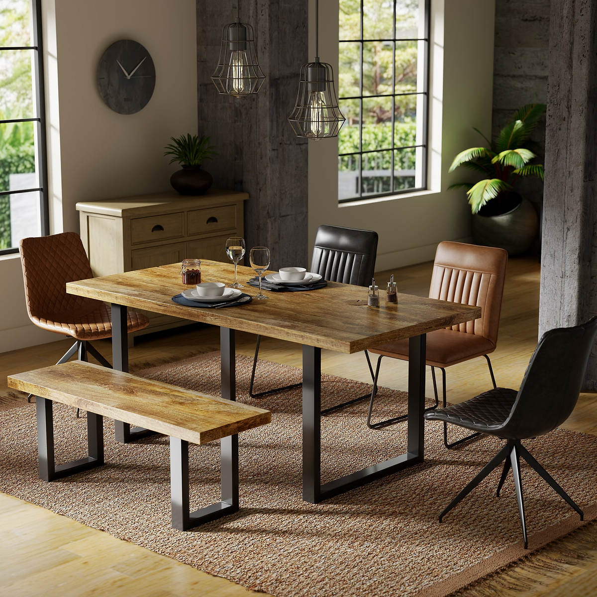 Abel Mango Wood Dining Table 180cm from Roseland Furniture