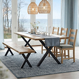 Tobiah Mango Wood Dining Table X Leg 180cm from Roseland Furniture