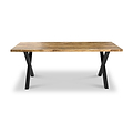 Tobiah Mango Wood Dining Table X Leg 180cm from Roseland Furniture