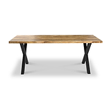 Tobiah Mango Wood Dining Table X Leg 180cm from Roseland Furniture