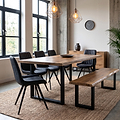 Abel 225cm Mango Wood Dining Table U Leg from Roseland Furniture