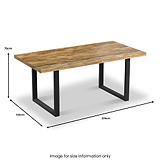 Abel Mango Wood Dining Table U Leg 225cm dimensions