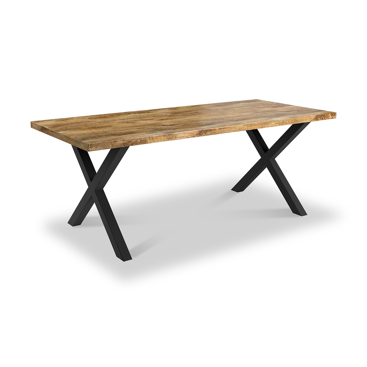 Tobiah 225cm Mango Wood Dining Table with X Leg from Roseland Furniture