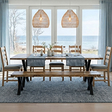 Tobiah 225cm Mango Wood Dining Table with X Leg from Roseland Furniture