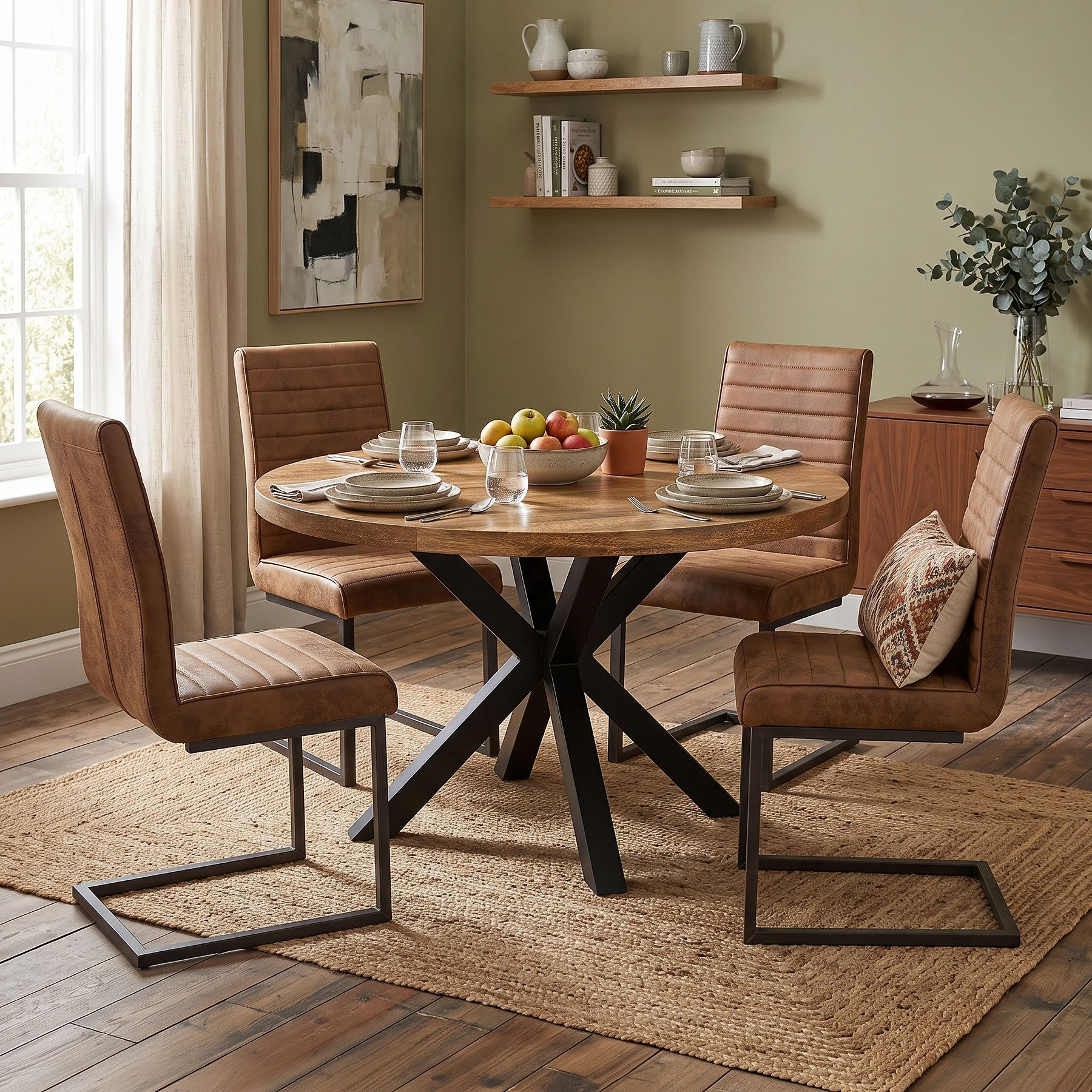 Gendry Mango 130cm Round Table from Roseland Furniture