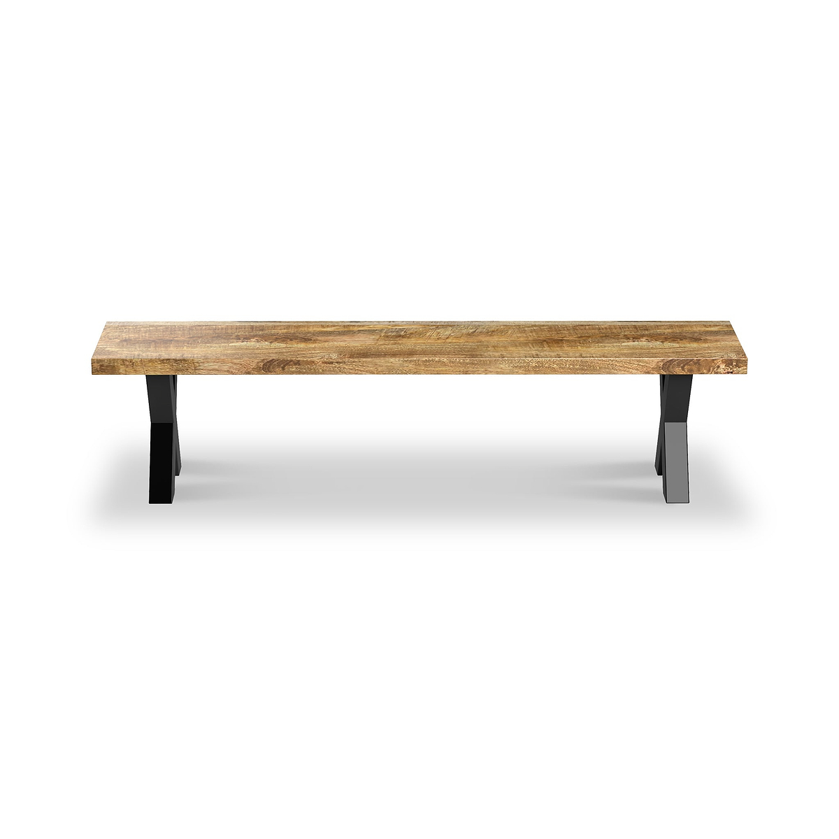 Tobiah Mango Wood Bench X Leg from Roseland Furniture