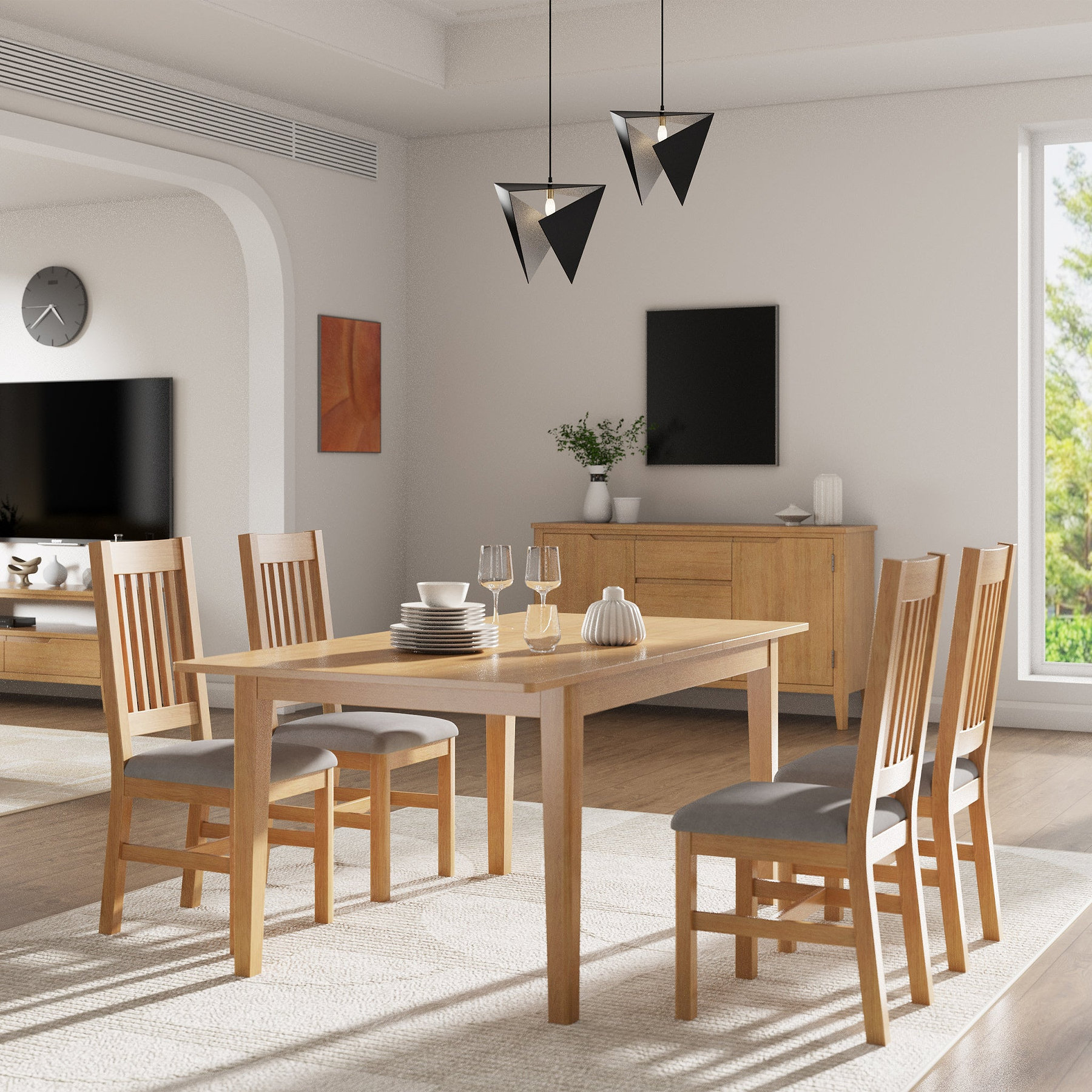 Durham Oak Upholstered Dining Chair from Roseland Furniture