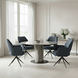 Arlo Blue 360 Swivel Dining Chair from Roseland Furniture