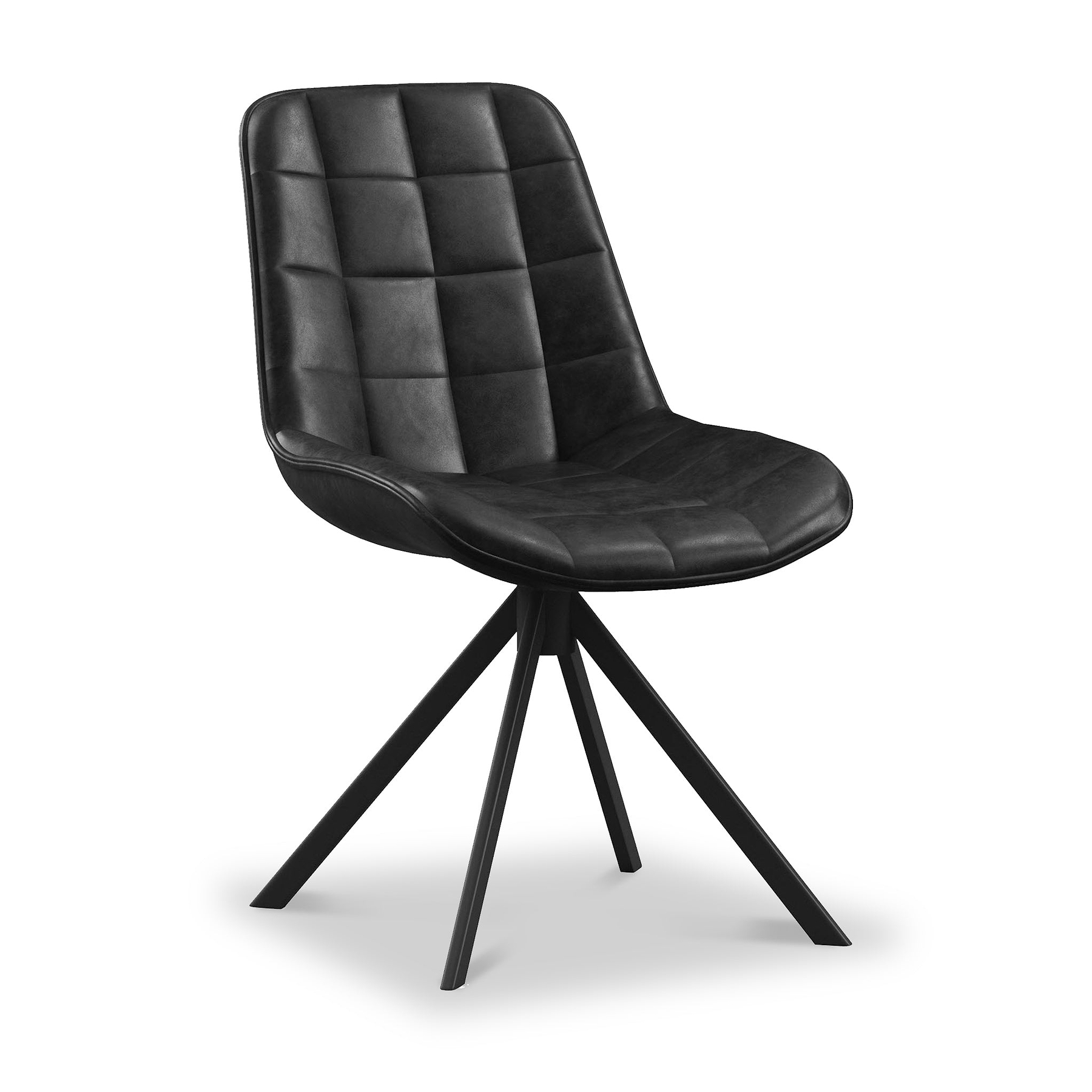 Calver Faux Leather Dining Chair Black from Roseland Furniture