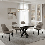 Calista Grey Ceramic 90-150cm Extending Dining Table from Roseland Furniture