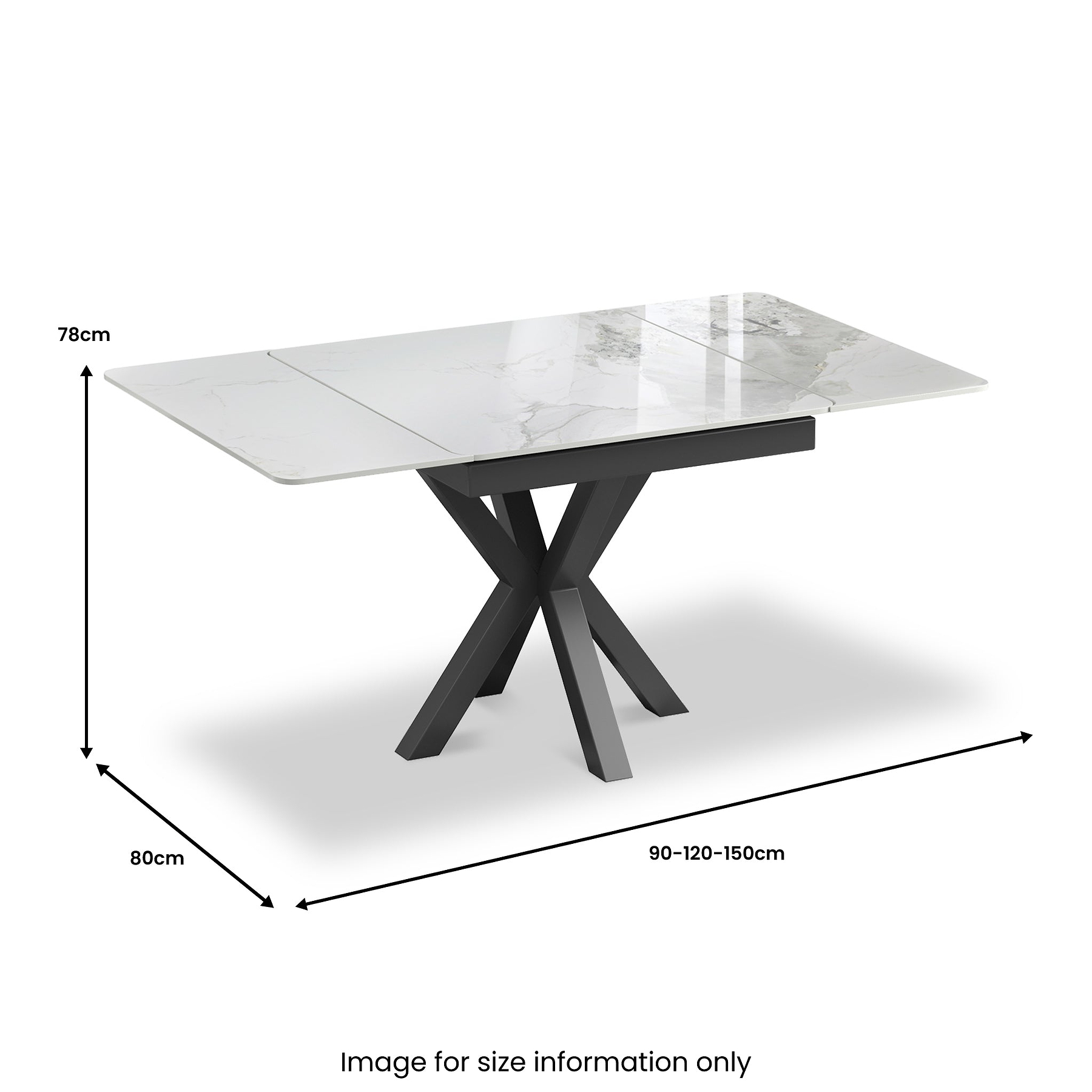 Calista Ceramic 90 120 150cm Extending Dining Table from Roseland Furniture