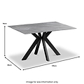 Valmere Ceramic 135cm Dining Table Argentina Grey from Roseland Furniture