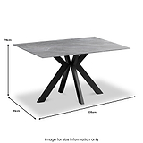 Valmere Ceramic 135cm Dining Table Argentina Grey from Roseland Furniture