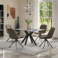 Arvell Pearla Grey Ceramic 135cm Dining Table from Roseland Furniture