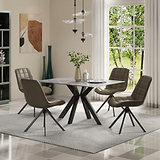 Arvell Pearla Grey Ceramic 135cm Dining Table from Roseland Furniture