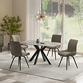 Arvell Ceramic 160cm Dining Table Pearla Grey from Roseland Furniture