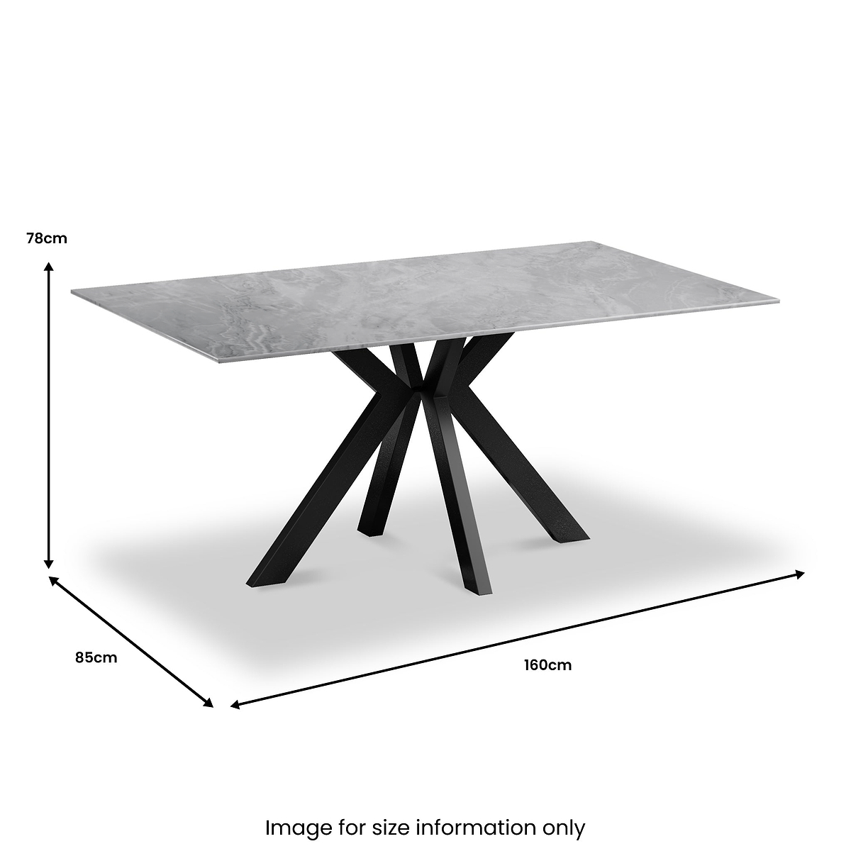 Arvell Ceramic 160cm Dining Table Pearla Grey from Roseland Furniture