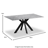Arvell Ceramic 160cm Dining Table Pearla Grey from Roseland Furniture