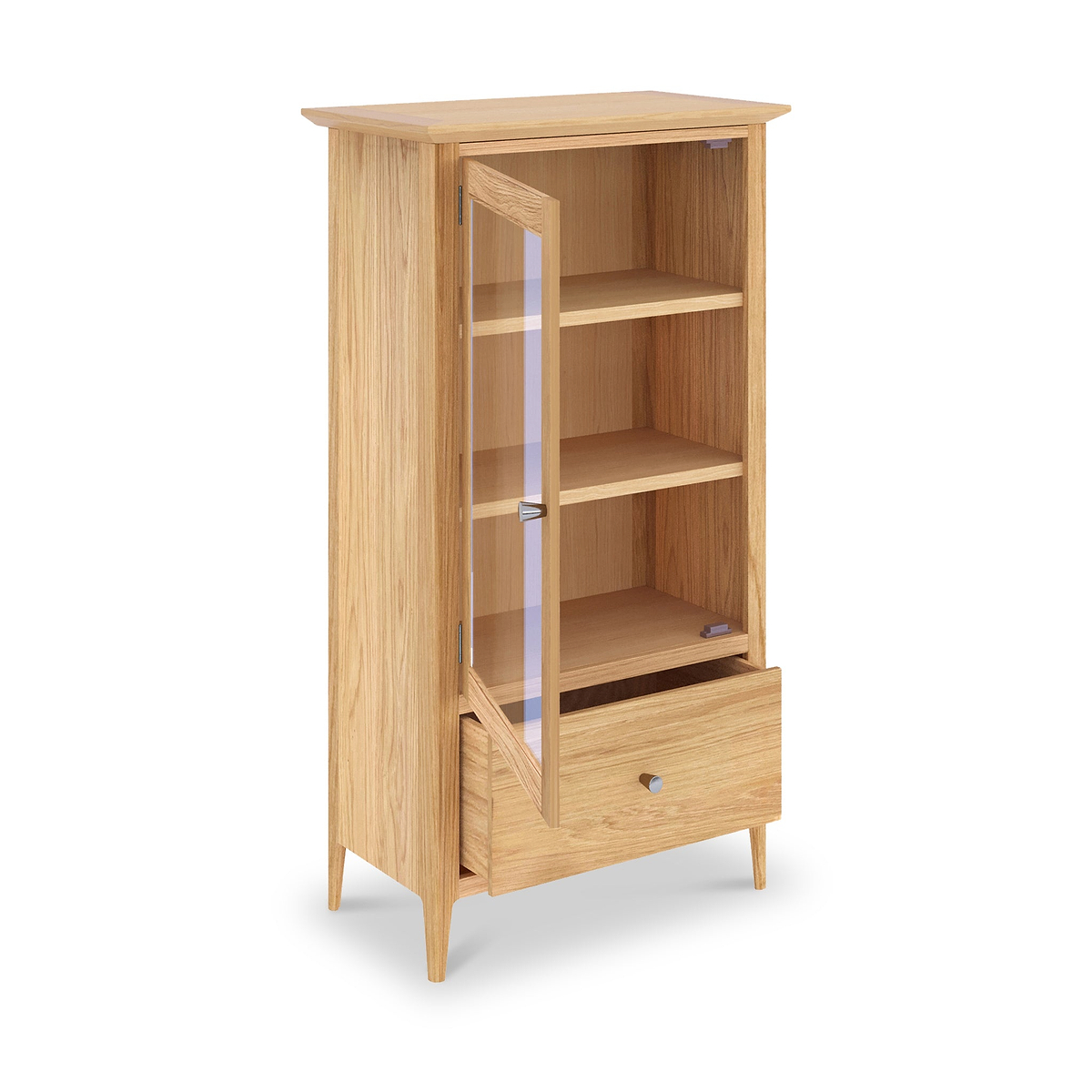 Towan Glass Bookcase With Drawer from Roseland Furniture